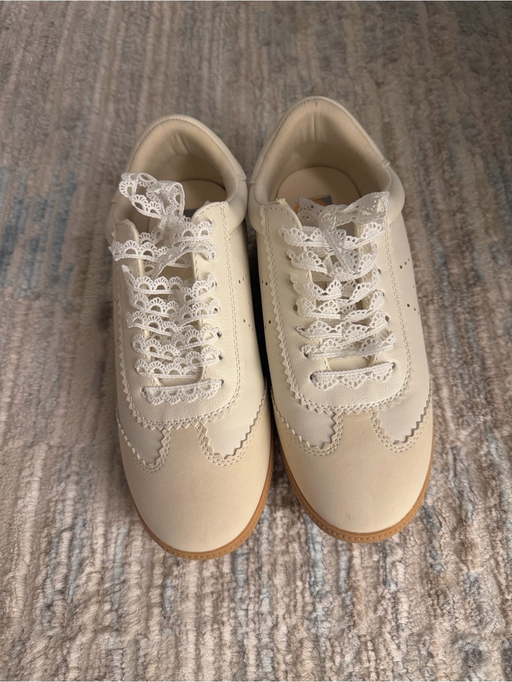 MIA Cream Lace Scallop Sneakers - Picture 5 of 10